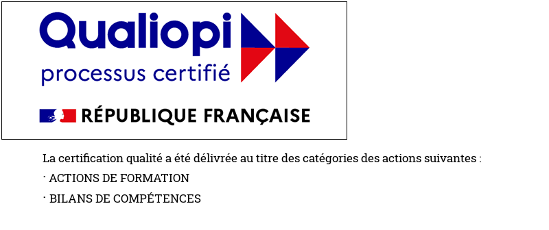 Logo Qualiopi Optéos, Actions de formation et Bilans de compétences